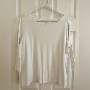 100% organic cotton boat neck 3/4 long sleeve tee